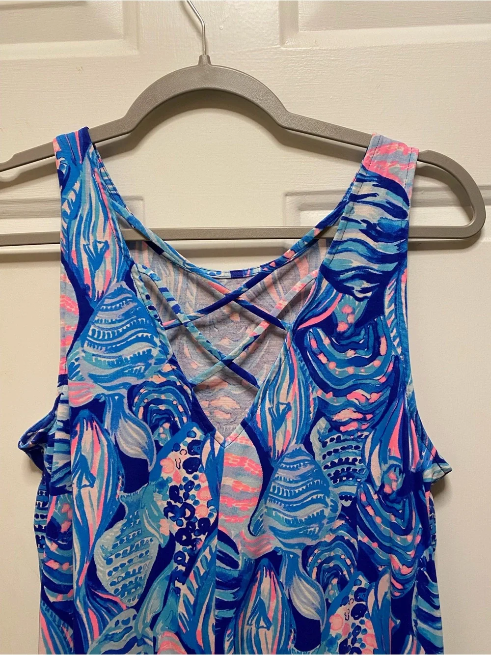 Lilly Pulitzer Pastel Blue and Pink Fish Print Mini Dress - Picture 4 of 4